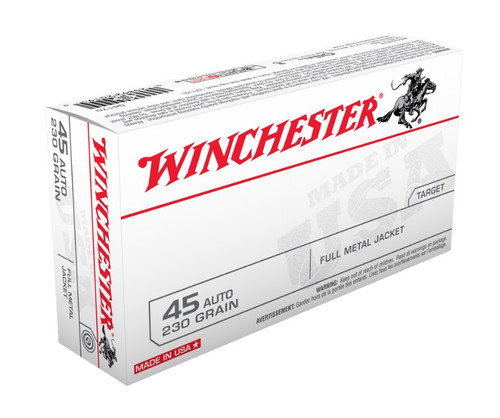 Winchester 45 Auto Ammunition Q4170 230 Grain Full Metal Jacket CASE 500 rounds
