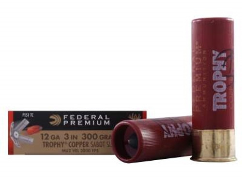Federal 12 Gauge Ammunition Vital-Shok P151TC 3" 300 Grain Trophy Copper Sabot Slug 5 rounds