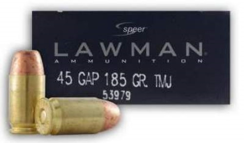 Speer 45 GAP Lawman CCI53979 185 gr TMJ CASE 1000 rounds