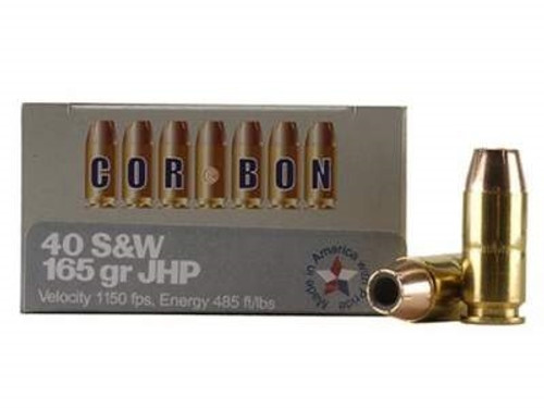 Corbon 40 S&W Ammunition 165 Grain Jacketed Hollow Point 20 rounds