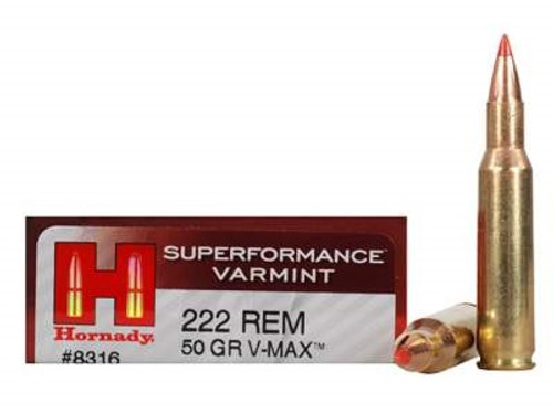 Hornady 222 Rem Superformance Varmint H8316 50 gr V-MAX 20 rounds