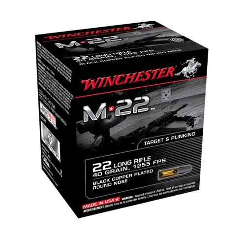 Winchester 22LR M22 40 gr Black Copper Plated Round Nose 500 rounds