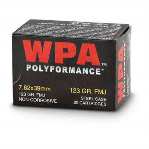 Wolf 7.62x39mm Ammunition 123 Grain Full Metal Jacket 20 Rounds