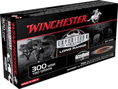 Winchester 300 WSM Ammunition Expedition Long Range S300SLR 190 Grain Nosler Accubond LR 20 rounds