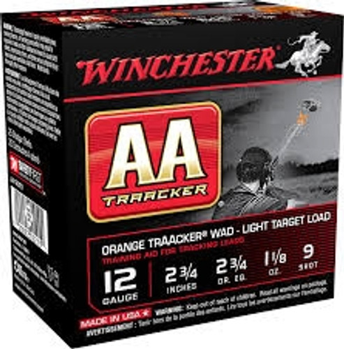 Winchester 12 Gauge AA Ammunition Light TrAAcker Orange AA129TO 2-3/4" 1-1/8oz #9 Shot 1145fps 250 rounds