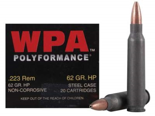 Wolf 223 Rem WPA Polyformance 62 gr HP Steel CASE 500 rounds