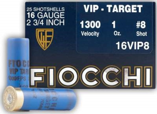 Fiocchi 16 Gauge Ammunition FI16VIP8 2-3/4" 1300FPS 1oz #8 CASE 250 rounds