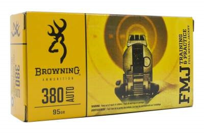 Browning 380 Auto Training & Practice B191803802 95 Grain Full Metal Jacket 50 rounds