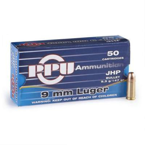 Prvi PPU 9mm Luger Ammunition PPR97 147 Grain Jacketed Hollow Point 50 Rounds