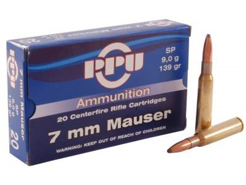 Prvi PPU 7mm Mauser Ammunition 7x57mm PP7 139 Grain Soft Point 20 Rounds