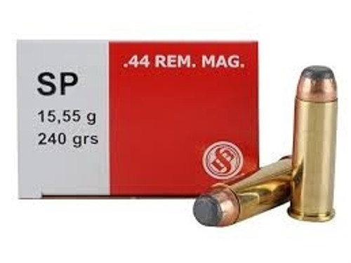 Sellier & Bellot 44 Remington Magnum Ammunition SB44A 240 Grain Soft Point 50 rounds
