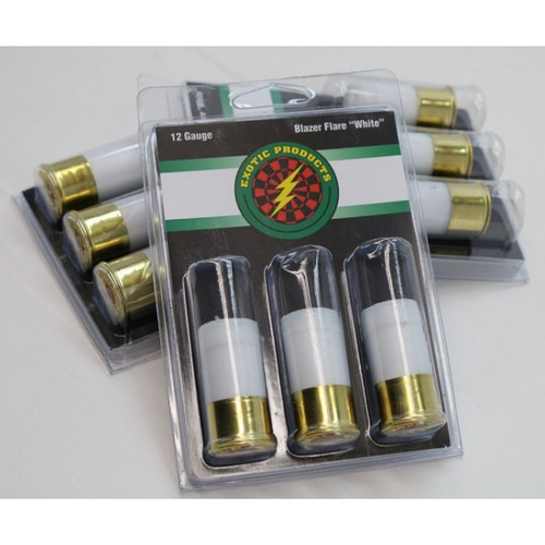 Exotic 12 Gauge Ammunition Shorty 00502 1-3/4" Blazer Flare White 3 rounds