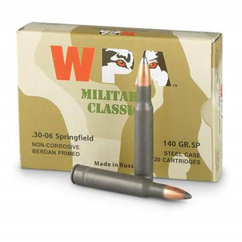 Wolf 30-06 Ammunition 140 Grain Soft Point Steel Case 20 rounds