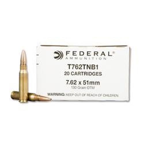 Federal 7.62x51mm Nato T762TNB1 MK319 Mod 0 SOST 130 gr Open Tip Match 20 rounds
