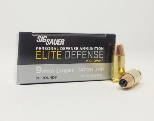 Sig Sauer 9mm Ammunition V-Crown E9MMA3-20 147 Grain Jacketed Hollow Point 20 rounds
