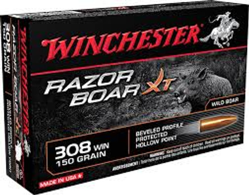 Winchester 308 Win Ammunition Razor Boar S308WB 150 Grain Hollow Point XT 20 rounds