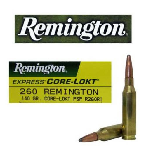 Remington 260 Rem Ammunition Core-Lokt R260R1 140 Grain Pointed Soft Point 20 rounds