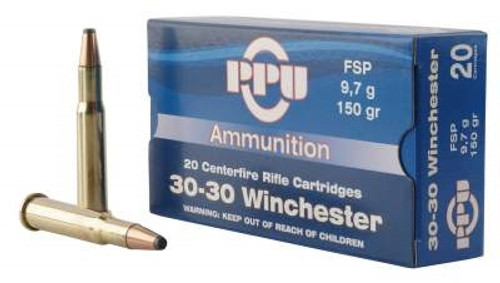 Prvi PPU 30-30 Win Ammunition PP30301 150 Grain Flat Soft Point 20 Rounds