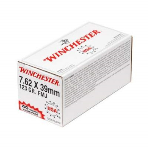 Winchester 7.62x39mm Value Pack USA762VP 123 gr FMJ 40 rounds