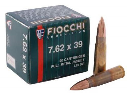 Fiocchi 7.62x39mm Soviet Ammunition FI762SOVA 124 Grain Full Metal Jacket 1000 rounds
