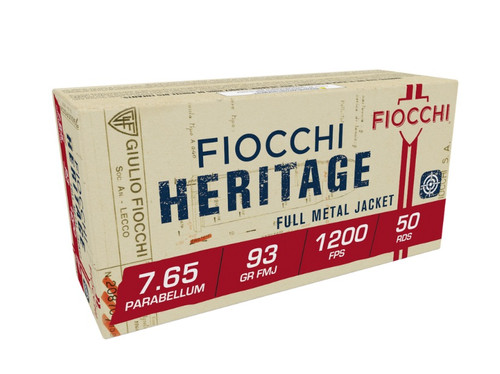 Fiocchi 30 Luger Ammunition FI765A 93 Grain Full Metal Jacket 50 rounds