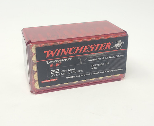 Winchester 22 Mag Ammunition X22MHLF 25 Grain Lead-Free Polymer Tip NTX 50 rounds