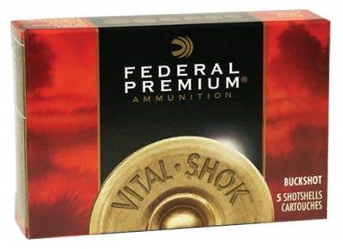 Federal 12 Gauge Ammunition Vital-Shok P15800 3" Buffered 00 Copper Plated Buckshot 1100 fps 5 Rounds