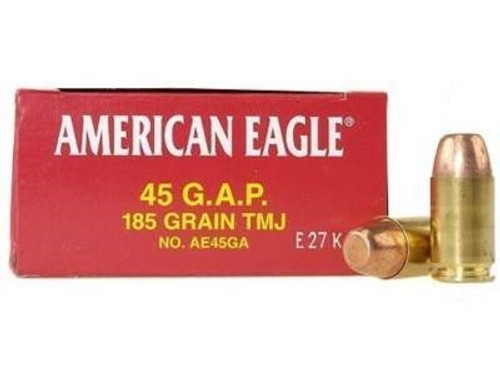 Federal 45 GAP Ammunition American Eagle AE45GACASE 185 Grain Full Metal Jacket 1000 rounds