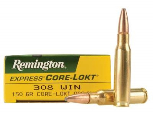 Remington 308 Win Ammunition Core-Lokt R308W1 150 Grain Pointed Soft Point 20 rounds