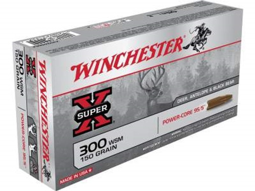 Winchester 300 WSM Ammunition Power-Core X300WSMLF 150 Grain Solid Copper Hollow Point Boat Tail 20 rounds