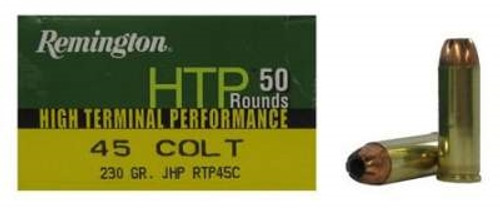 Remington 45 Colt Ammunition HTP High Terminal Performance RTP45C 230 Grain JHP Jacketed Hollow Point 50 rounds