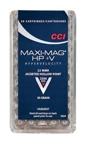 CCI 22 WMR Ammunition Maxi-Mag 0059 30 Grain HP+V Jacketed Hollow Point Brick of 500 Rounds