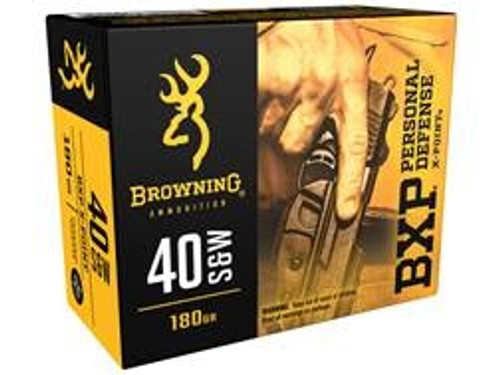 Browning 40 S&W Ammunition Personal Defense B191700401 180 Grain Jacketed Hollow Point 20 rounds