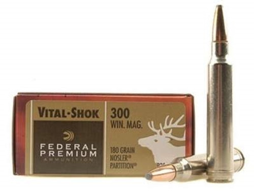 Federal 300 Win Mag Ammunition Vital-Shok P300WD2 180 Grain Nosler Partition 20 rounds