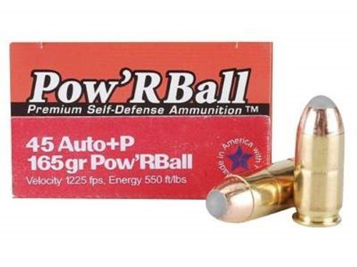 Glaser Corbon 45 Auto +P PB45165 Ammunition 165 Grain Pow'r Ball 20 rounds