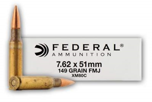 Federal 7.62 NATO XM80C 149 Grain FMJ 20 rounds