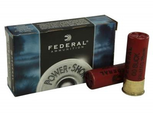 Federal 12 Gauge Ammunition Power-Shok F13000 2-3/4" Buffered 00 Buckshot 12 Pellets 1290fps 5 rounds