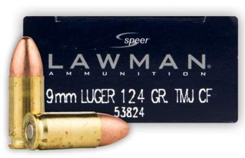 Speer 9mm Ammunition Lawman Cleanfire CCI53824 124 Grain Total Metal Jacket 1000 rounds