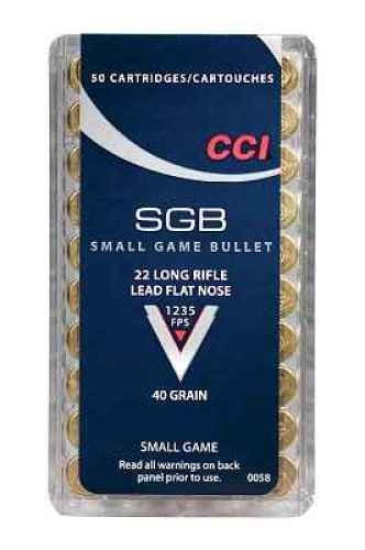 CCI 22LR Ammunition Small Game Bullet CCI0058 40 Grain Lead Truncated Cone 50 rounds