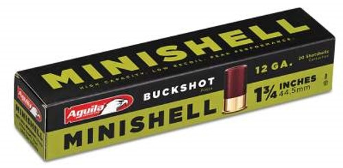 Aguila Minishell Ammunition 12 Gauge 1-3/4" #4 and #1 Buckshot 11 Pellets 1200fps 20 rounds
