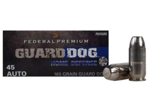 Federal 45 Auto Ammunition Guard Dog PD45GRD 165 Grain Expanding Full Metal Jacket 20 rounds