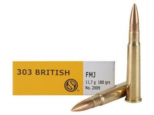 Sellier & Bellot 303 British Ammunition SB303A 180 Grain Full Metal Jacket 20 rounds