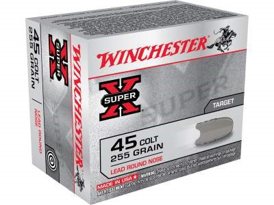 Winchester 45 Colt Super-X 255 gr Lead Round Nose 20 per box