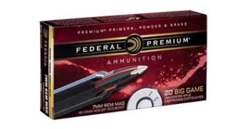 Federal 7mm Rem Mag Ammunition Vital-Shok P7RA1 160 Grain Nosler AccuBond 20 Rounds