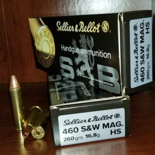 Sellier & Bellot 460 S&W Mag Ammunition SB460C 260 Grain HS Copper 20 Rounds