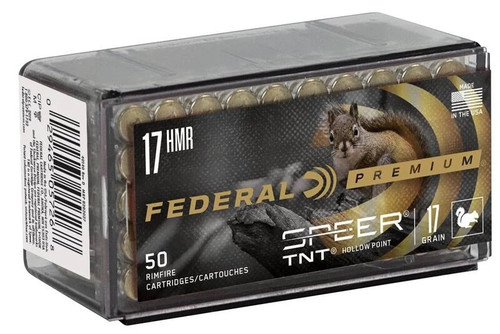 Federal 17 HMR Ammunition V-Shok P770 17 Grain Speer TNT Jacketed Hollow Point Brick of 500 Rounds