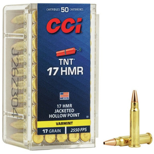 CCI 17 HMR Ammunition TNT Explosive 0053 17 Grain TNT Jacketed Hollow Point Case of 2000 Rounds