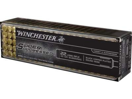 Winchester 22LR Ammunition Super Suppressed SUP22LR 45 Grain Lead Round Nose 100 Rounds