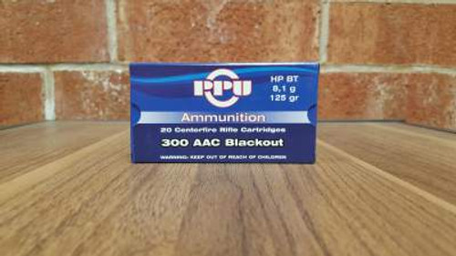 Prvi PPU 300 AAC Blackout Ammunition PP301 125 Grain Hollow Point Boat Tail Case of 1000 Rounds