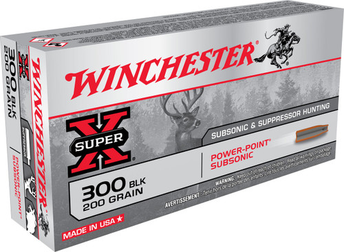 Winchester 300 AAC Blackout Ammunition Super-X X300BLKX 200 Grain Hollow Point 20 Rounds
